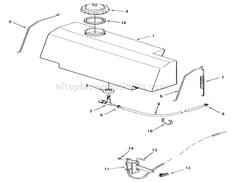 Fuel Assembly Diagram and Parts List for R3-10B404 3900001-3999999 - 1993 Toro Lawn Tractor