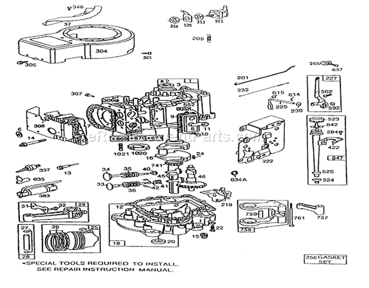 Briggs & Stratton Model 2867707-0118-01 Diagram and Parts List for R3-10B404 3900001-3999999 - 1993 Toro Lawn Tractor