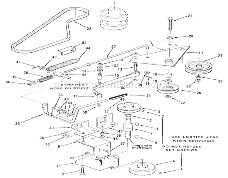 Pto Clutch, Pulleys, And Controls Diagram and Parts List for R3-10B401 1990 Toro Lawn Tractor