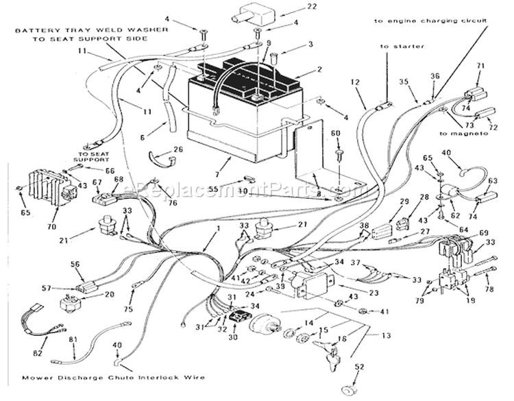 Electrical System Diagram and Parts List for R3-10B401 1990 Toro Lawn Tractor