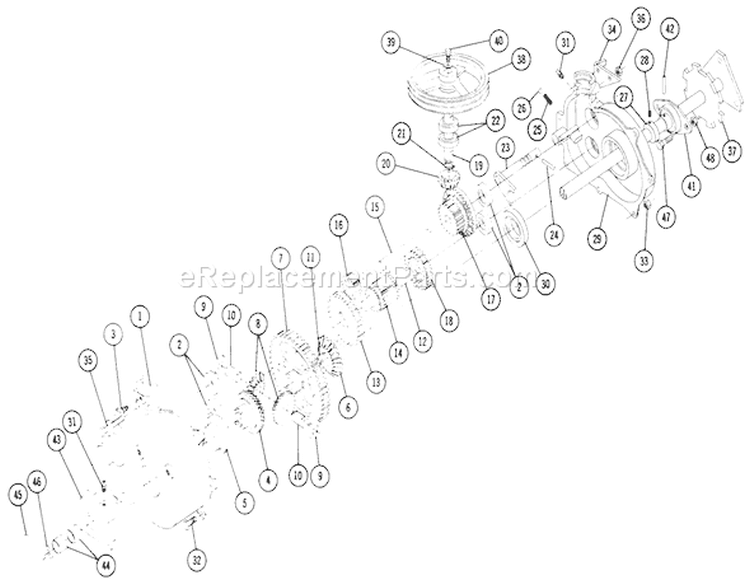 Rr-47 Transmission No. 5056 Parts List Diagram and Parts List for RR-47 1967 Toro Lawn Tractor