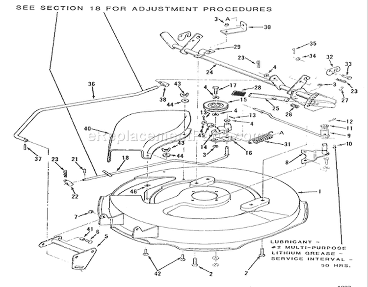 30" Mower Deck (212-5Sb, 212-Hsb) Diagram and Parts List for R2-12B501 1990 Toro Lawn Tractor