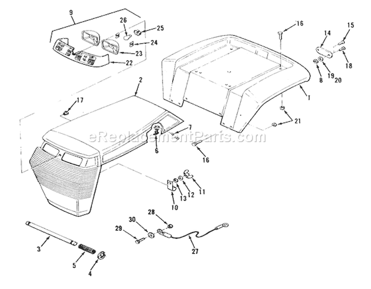 Page J Diagram and Parts List for R2-12B501 1990 Toro Lawn Tractor