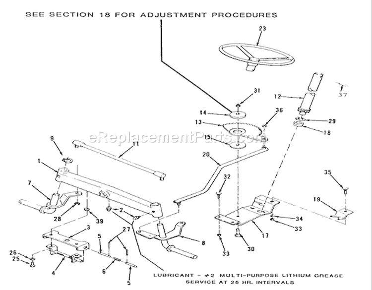 Front Axle And Steering Diagram and Parts List for S2-12K501 1989 Toro Lawn Tractor
