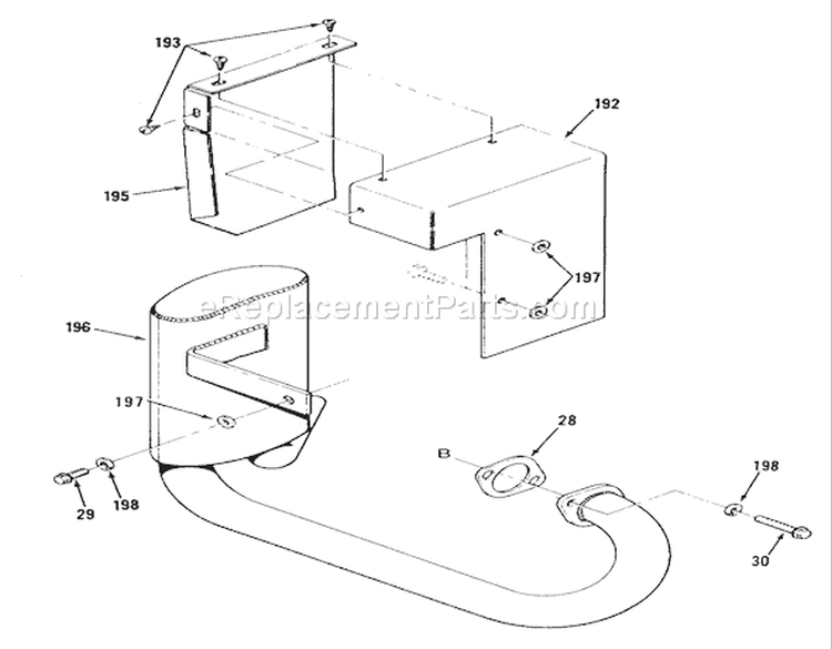 Muffler And Exhaust Diagram and Parts List for S2-12K501 1989 Toro Lawn Tractor
