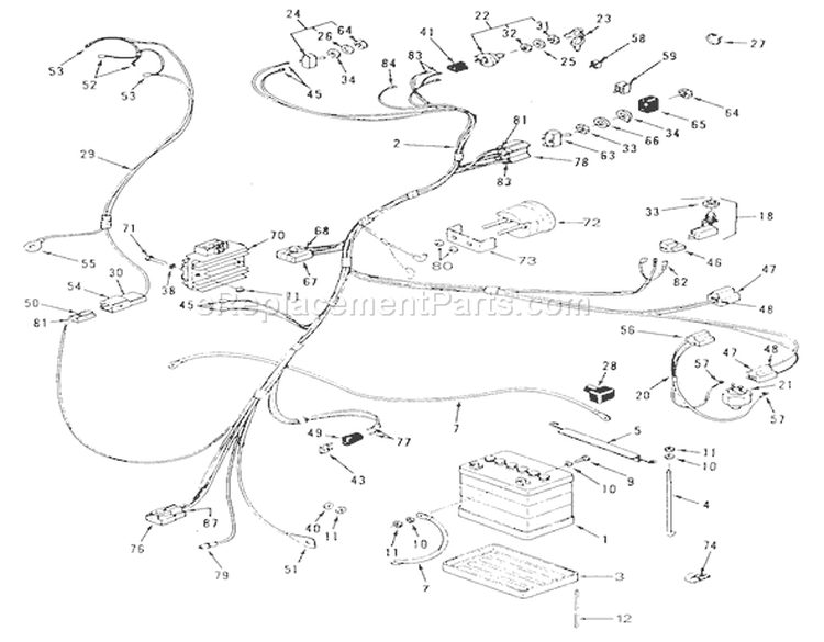 Electrical System Diagram and Parts List for S2-12K501 1989 Toro Lawn Tractor