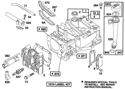 Engine Briggs & Stratton Model 122702-0182-01 Diagram and Parts List for 20907B 4900001 - 4999999 Toro Lawn Mower
