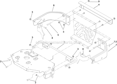 Bagger Mount Assembly Diagram and Parts List for 78563 400000000-405699999 Toro Lawn Tractor