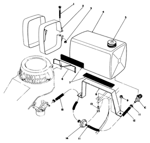 Gas Tank Assembly Diagram and Parts List for 22700C 8000001 - 8999999 Toro Lawn Mower