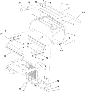 Hood Assembly Diagram and Parts List for 74264TE (310000001-310999999)(2010) Toro Lawn Mower