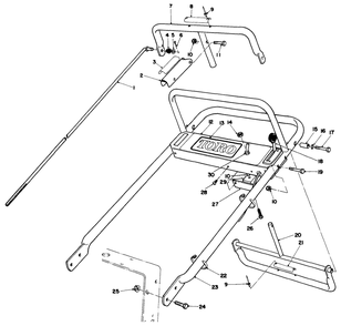 Handle Assembly Diagram and Parts List for 30113 6000001 - 6999999 Toro Lawn Tractor Accessories