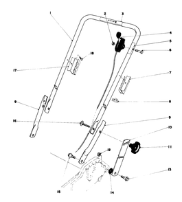 Handle Assembly Diagram and Parts List for 20758 1000001 - 1999999 Toro Lawn Mower