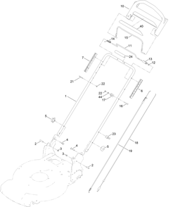 Handle Assembly Diagram and Parts List for 21762 410000000 - 999999999 Toro Lawn Mower