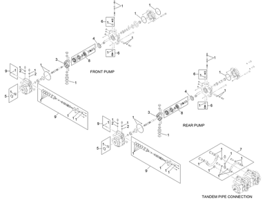 Tandem Pump Assembly No. 121-4593 Diagram and Parts List for 22327HD 401900000 - 401999999 Toro Lawn Tractor Accessories