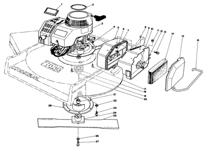 Engine Assembly Diagram and Parts List for 22700C 8000001 - 8999999 Toro Lawn Mower