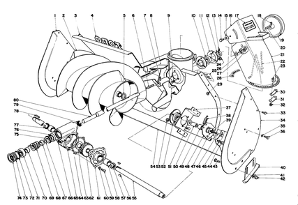 Housing And Auger Assembly Diagram and Parts List for 31600 0000001 - 0999999 Toro Snow Blower
