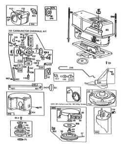 Engine Briggs & Stratton Model 281707-0192-01 Diagram and Parts List for 55600 9000001 - 9999999 Toro Lawn Tractor