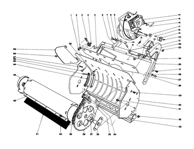 Lower Main Frame Diagram and Parts List for 31405 6000001 - 6999999 Toro Snow Blower