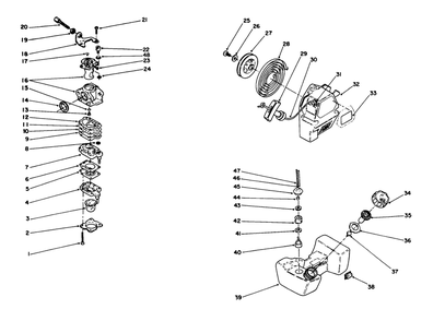 Engine Assembly (Continued) Diagram and Parts List for 51637 1000001 - 1999999 Toro Trimmer