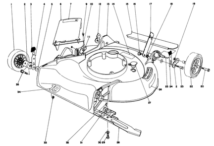 Housing Assembly Model 16077 And 16165 Diagram and Parts List for 16297 0000001 - 0999999 Toro Lawn Mower
