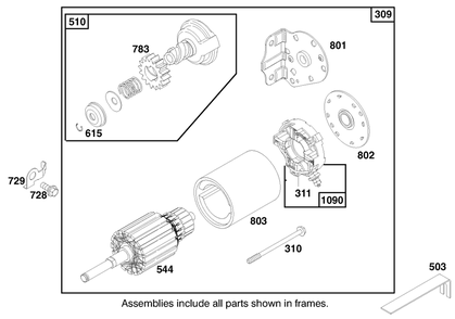 Engine Briggs & Stratton Model 28n707-0131-01 Diagram and Parts List for 71217 7900001 - 7999999 Toro Lawn Tractor