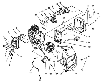 Carburetor & Muffler Assemblies Diagram and Parts List for 51926 69000001 - 69999999 Toro Trimmer