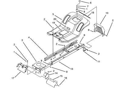 Frame Assembly Diagram and Parts List for 71182 5910001 - 5999999 Toro Lawn Tractor