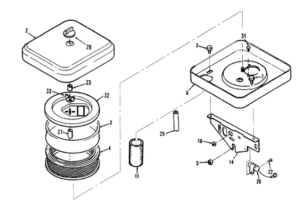 Air Cleaner Diagram and Parts List for 73421 5900001 - 5901046 Toro Lawn Tractor