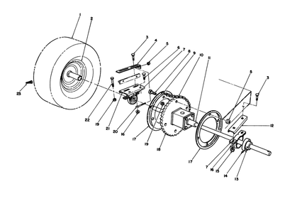 Rear Axle Assembly Diagram and Parts List for 56132 1000001 - 1999999 Toro Lawn Tractor