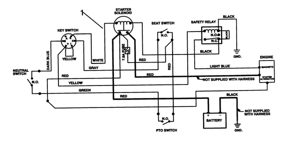 Electrical Schematic Diagram and Parts List for 70060 39000001 - 39999999 Toro Lawn Tractor
