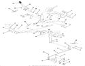 Clutch and Brake Linkage Diagram and Parts List for 01-14E801 1983 Toro Lawn Tractor