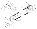 Drive Belt and Pulleys Diagram and Parts List for 01-16KH01 1982 Toro Lawn Tractor