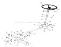 Front Axle and Steering Diagram and Parts List for 01-16KH01 1982 Toro Lawn Tractor