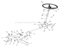 Front Axle and Steering Diagram and Parts List for 01-16KE02 1981 Toro Lawn Tractor
