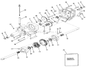 Transaxle Diagram and Parts List for 01-14KE03 1982 Toro Lawn Tractor