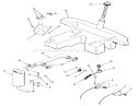 Throttle, Choke, Fuel And Exhaust System Diagram and Parts List for 01-19KE01 1982 Toro Lawn Tractor