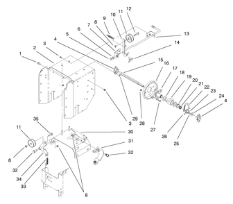 Upper Traction Assembly Diagram and Parts List for 38083 7900001 - 7999999 Toro Snow Blower