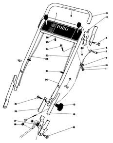 Handle Assembly Diagram and Parts List for 20775 9000001 - 9999999 Toro Lawn Mower