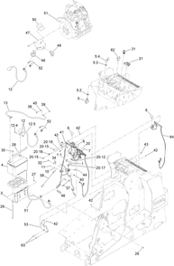 Electrical Assembly Diagram and Parts List for 22327 411510000 - 411899999 Toro Lawn Tractor Accessories