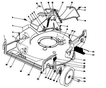 Housing Assembly Diagram and Parts List for 20213 2000001 - 2999999 Toro Lawn Mower