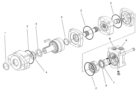 Hydraulic Motor And Assembly No. 99-6566 Diagram and Parts List for 22415 990001 - 999999 Toro Lawn Tractor Accessories