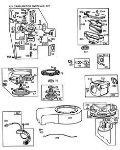 Engine Briggs & Statton Model No. 253707-0195-01 (Continued) 11 H.P. Rear Engine Rider Electric Model 56170 Diagram and Parts List for 56150 7000001 - 7999999 Toro Lawn Tractor