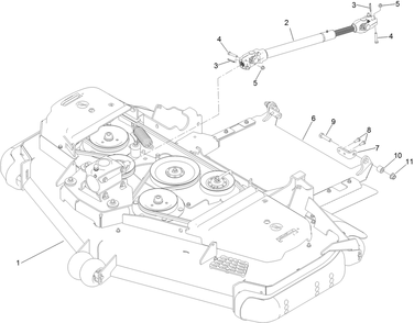 Deck, Driveshaft And Tunnel Assembly Diagram and Parts List for 72028 412410000 - 412699999 Toro Lawn Tractor