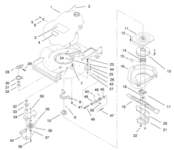 Blade Brake Clutch Assembly Diagram and Parts List for 22157 8900001 - 8999999 Toro Lawn Mower