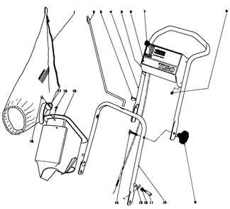 Handle Assembly Diagram and Parts List for 19400 6000001 - 6999999 Toro Lawn Mower