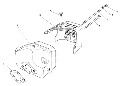Muffler Assembly Diagram and Parts List for 22025 4000001 - 4999999 Toro Lawn Mower