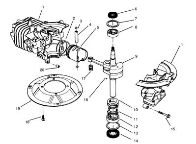 Crankshaft Assembly (Model No. 47pr4-7) Diagram and Parts List for 22044BC 5900001 - 5999999 Toro Lawn Mower