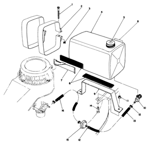 Gas Tank Assembly Diagram and Parts List for 22035C 8000001 - 8999999 Toro Lawn Mower