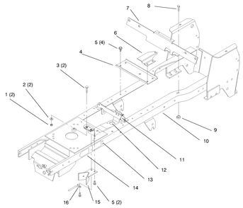 Frame Diagram and Parts List for 72064 7900001 - 7999999 Toro Lawn Tractor