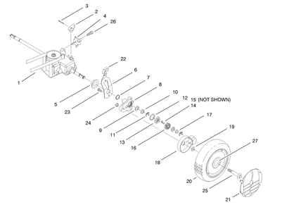 Rear Axle Assembly Diagram and Parts List for 20776 7900001 - 7999999 Toro Lawn Mower